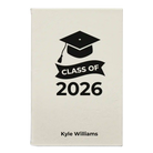 Small white leatherette journal laser etched with 'Class of V2' design