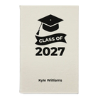 Small white leatherette sketch book laser etched with 'Class of V2' design