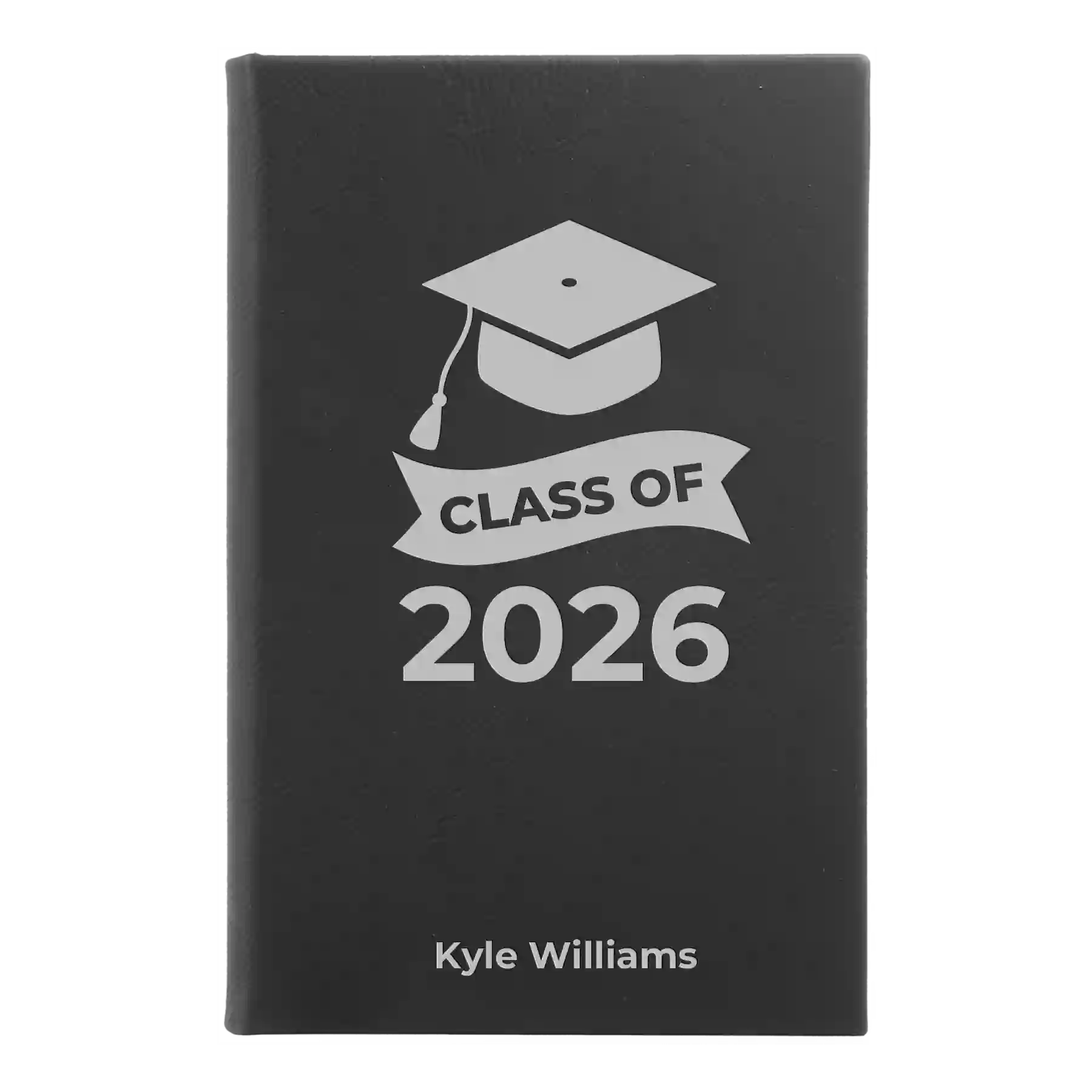 Small black/silver leatherette journal laser etched with 'Class of V2' design