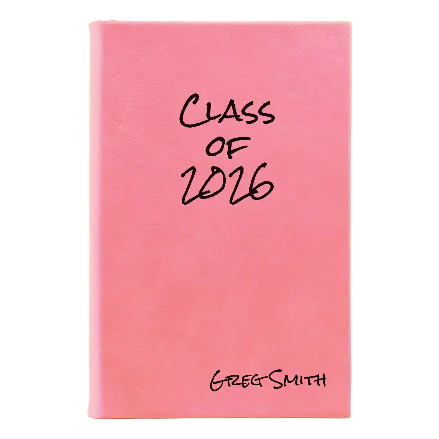 Small pink leatherette journal laser etched with 'Class of' design