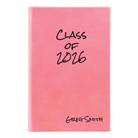 Small pink leatherette sketch book laser etched with 'Class of' design