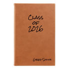 Small rawhide leatherette sketch book laser etched with 'Class of' design