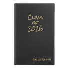 Small black/gold leatherette sketch book laser etched with 'Class of' design
