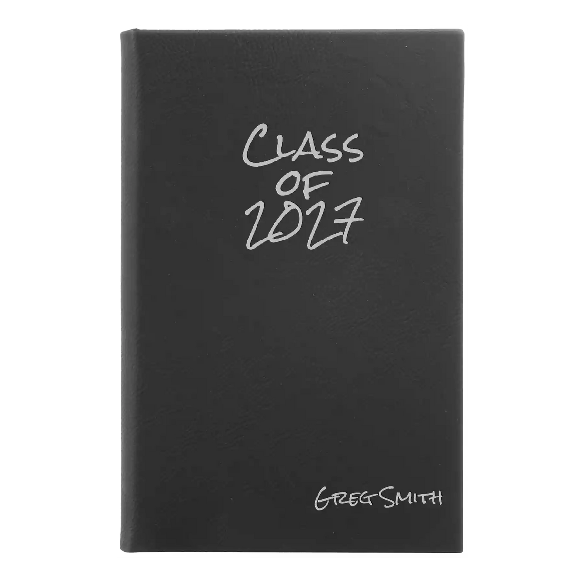Small black/silver leatherette sketch book laser etched with 'Class of' design