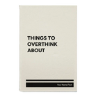 Small white leatherette journal laser etched with 'Things to Overthink About' design