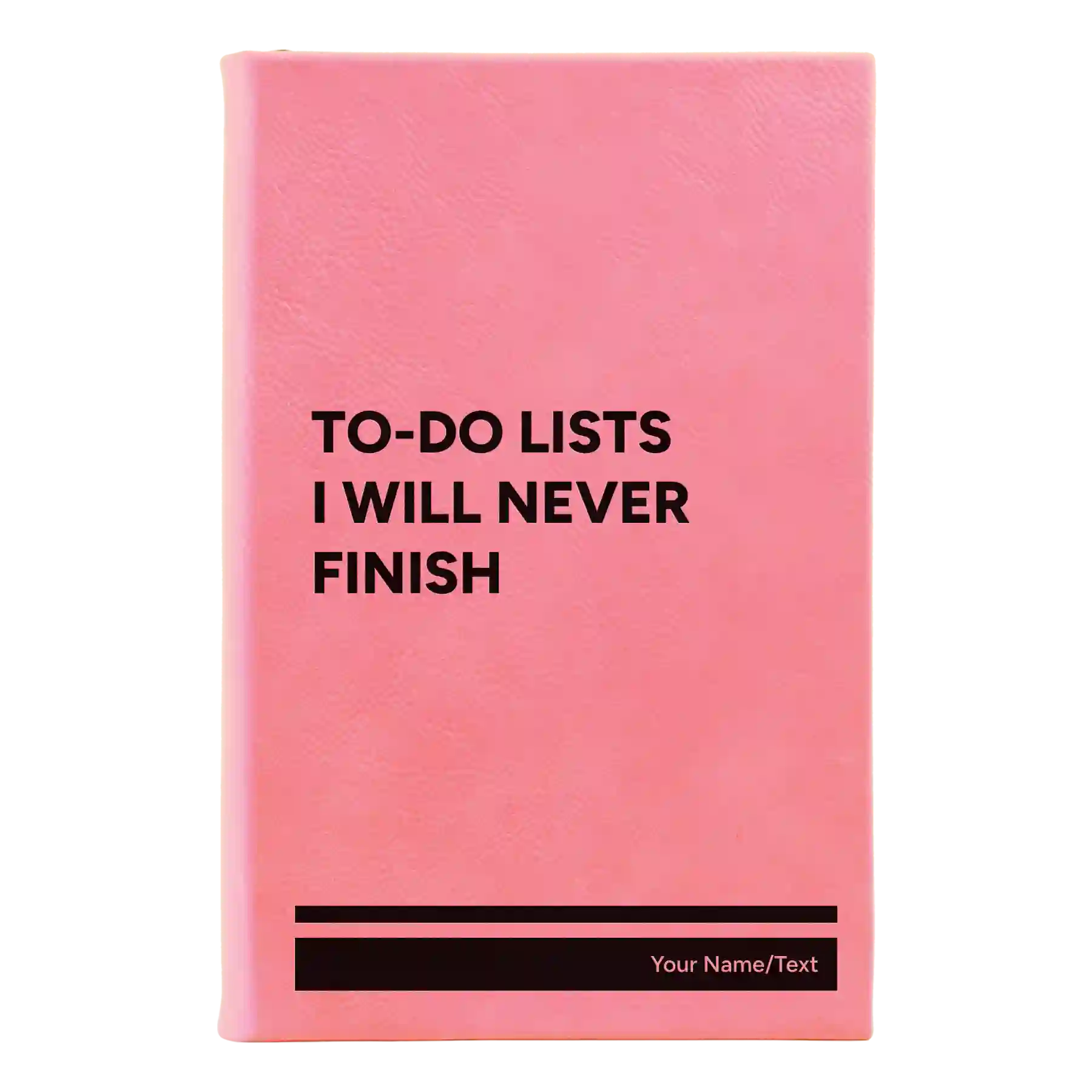 Small pink leatherette sketch book laser etched with 'TO DO List' design