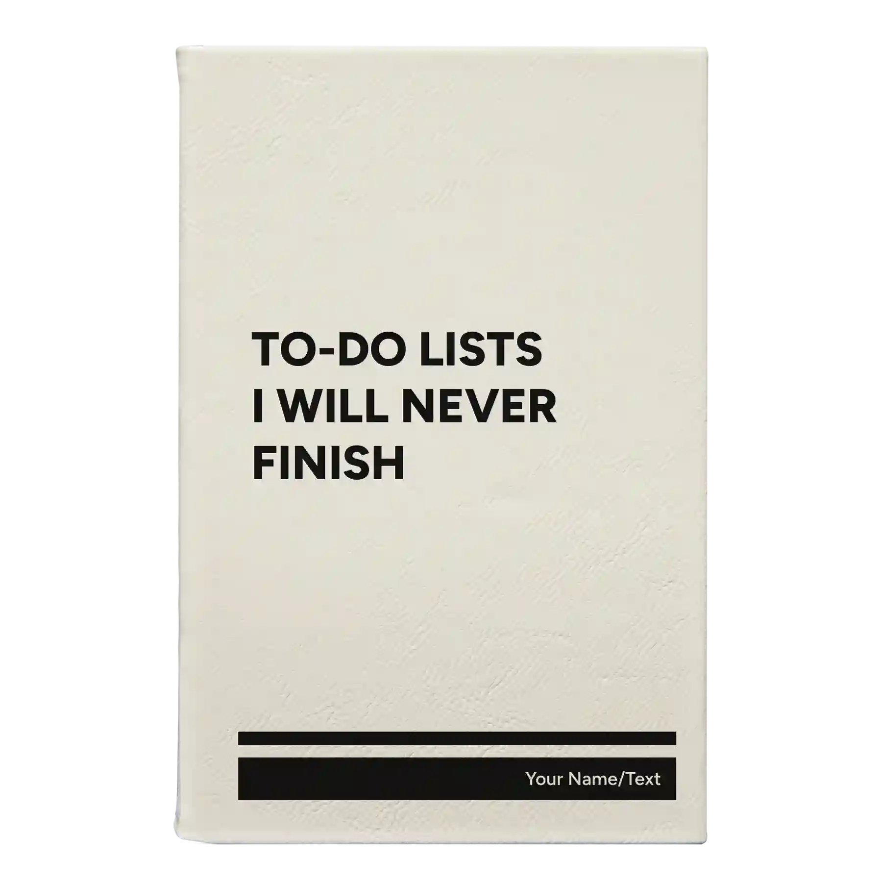 Small white leatherette sketch book laser etched with 'TO DO List' design