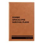 Small rawhide leatherette sketch book laser etched with 'Zombie Apocalypse Survival Plans' design
