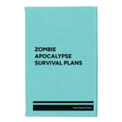 Small teal leatherette journal laser etched with 'Zombie Apocalypse Survival Plans' design