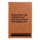 Small rawhide leatherette journal laser etched with 'Solved Nothing' design