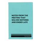 Small teal leatherette journal laser etched with 'Solved Nothing' design