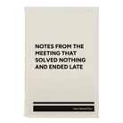 Small white leatherette sketch book laser etched with 'Solved Nothing' design