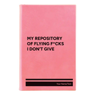 Small pink leatherette journal laser etched with 'Flying Fcks' design