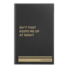 Small black/gold leatherette journal laser etched with 'Up At Night' design
