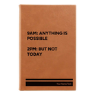 Small rawhide leatherette journal laser etched with '9AM 2PM' design
