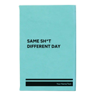 Small teal leatherette journal laser etched with 'Same Sht' design