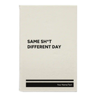Small white leatherette sketch book laser etched with 'Same Sht' design