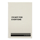 Small white leatherette sketch book laser etched with 'Not For Everyone' design