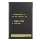 Small black/gold leatherette journal laser etched with 'People Person' design