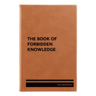 Small rawhide leatherette sketch book laser etched with 'Forbidden Knowledge' design