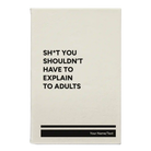 Small white leatherette sketch book laser etched with 'Explain to Adults' design