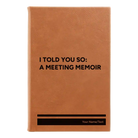 Small rawhide leatherette sketch book laser etched with 'Meeting Memoir' design