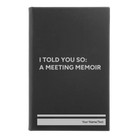 Small black/silver leatherette sketch book laser etched with 'Meeting Memoir' design