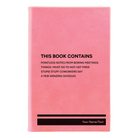 Small pink leatherette journal laser etched with 'This Book Contains' design