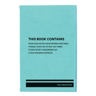 Small teal leatherette journal laser etched with 'This Book Contains' design