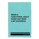 Small teal leatherette journal laser etched with 'Functional Adult' design