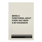 Small white leatherette journal laser etched with 'Functional Adult' design