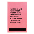 Small pink leatherette sketch book laser etched with 'My Browser' design