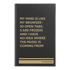 Small black/gold leatherette journal laser etched with 'My Browser' design