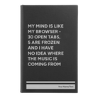 Small black/silver leatherette journal laser etched with 'My Browser' design