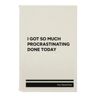 Small white leatherette journal laser etched with 'Procrastinating' design