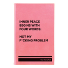 Small pink leatherette journal laser etched with 'Inner Peace' design