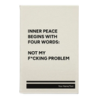 Small white leatherette sketch book laser etched with 'Inner Peace' design