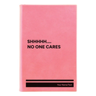 Small pink leatherette journal laser etched with 'Shhhh' design