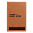 Small rawhide leatherette journal laser etched with 'Shhhh' design