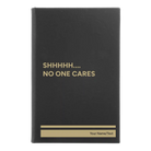 Small black/gold leatherette journal laser etched with 'Shhhh' design