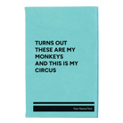 Small teal leatherette journal laser etched with 'My Circus' design