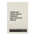 Small white leatherette journal laser etched with 'My Circus' design