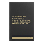 Small black/gold leatherette journal laser etched with 'I Dont Say' design