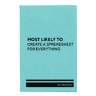 Small teal leatherette journal laser etched with 'Create a Spreadsheet' design