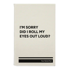 Small white leatherette journal laser etched with 'Roll My Eyes' design