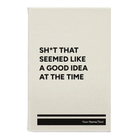 Small white leatherette sketch book laser etched with 'Seemed Like a Good Idea' design