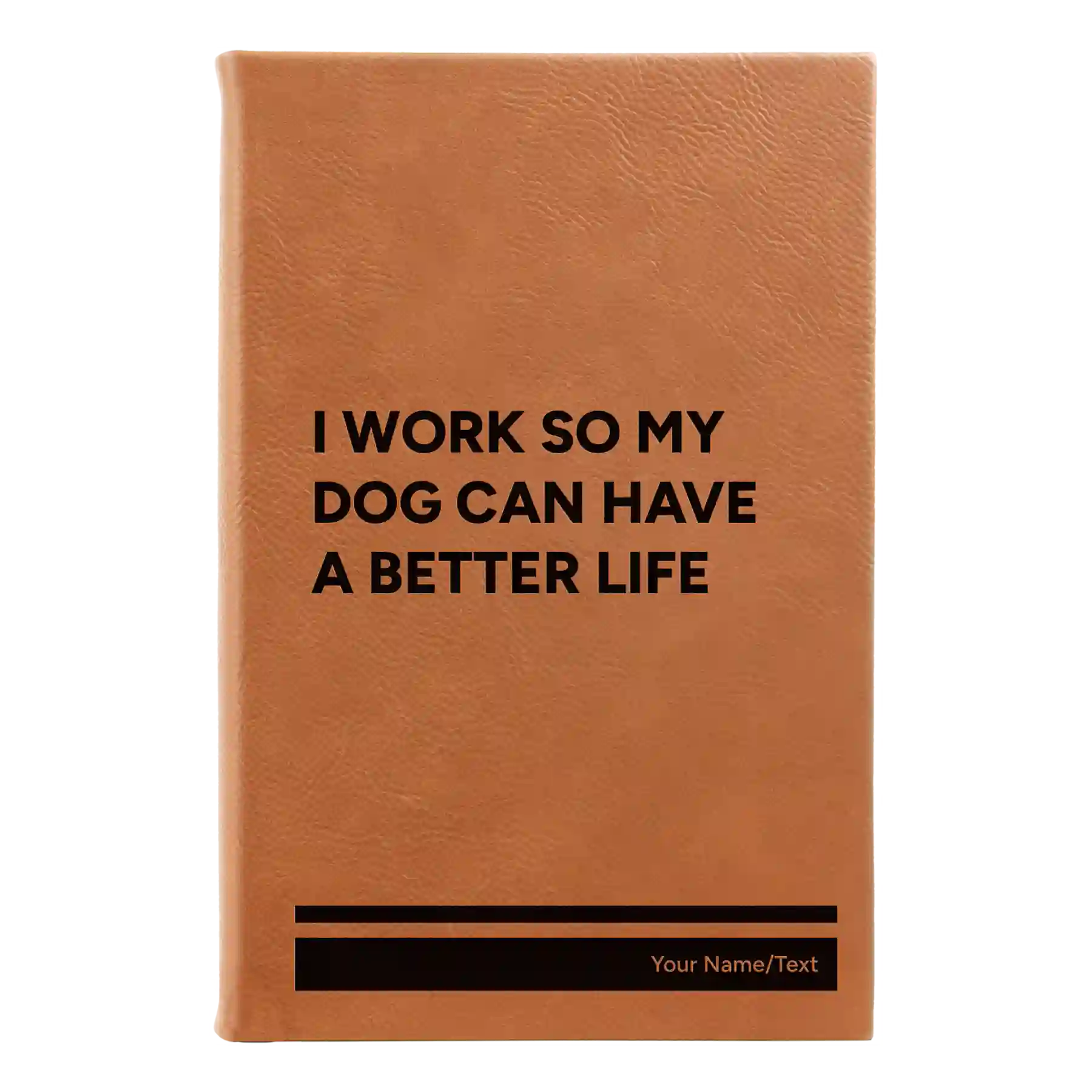 Small rawhide leatherette sketch book laser etched with 'My Dog' design