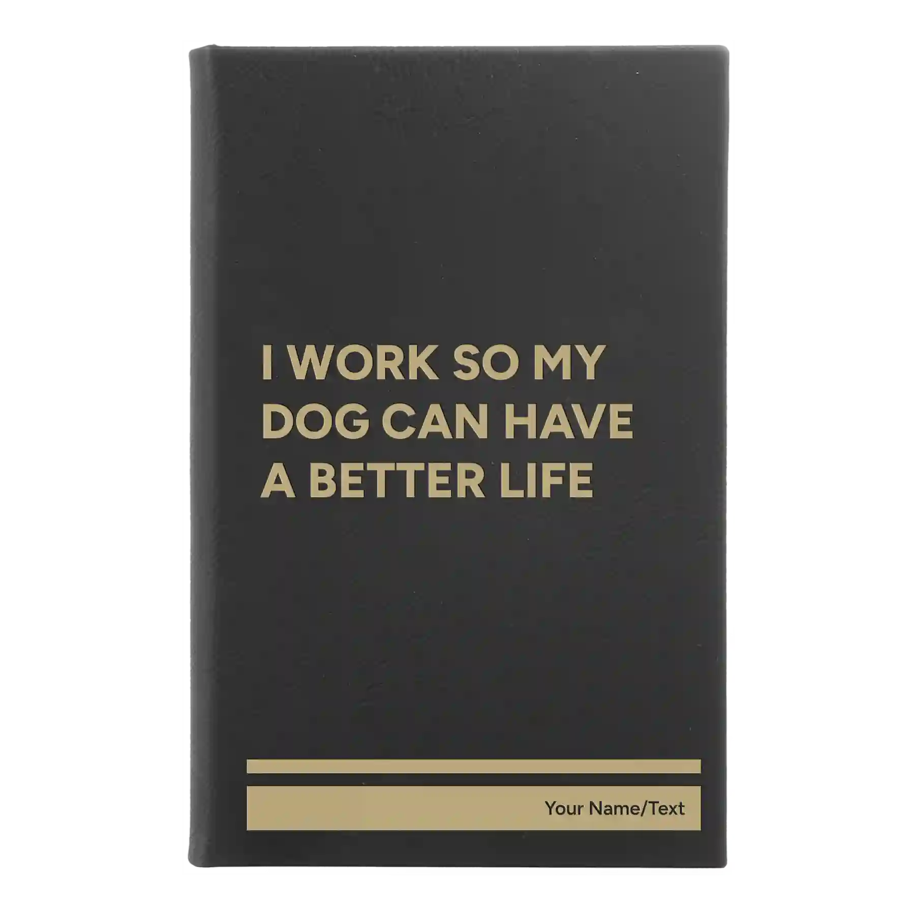Small black/gold leatherette journal laser etched with 'My Dog' design