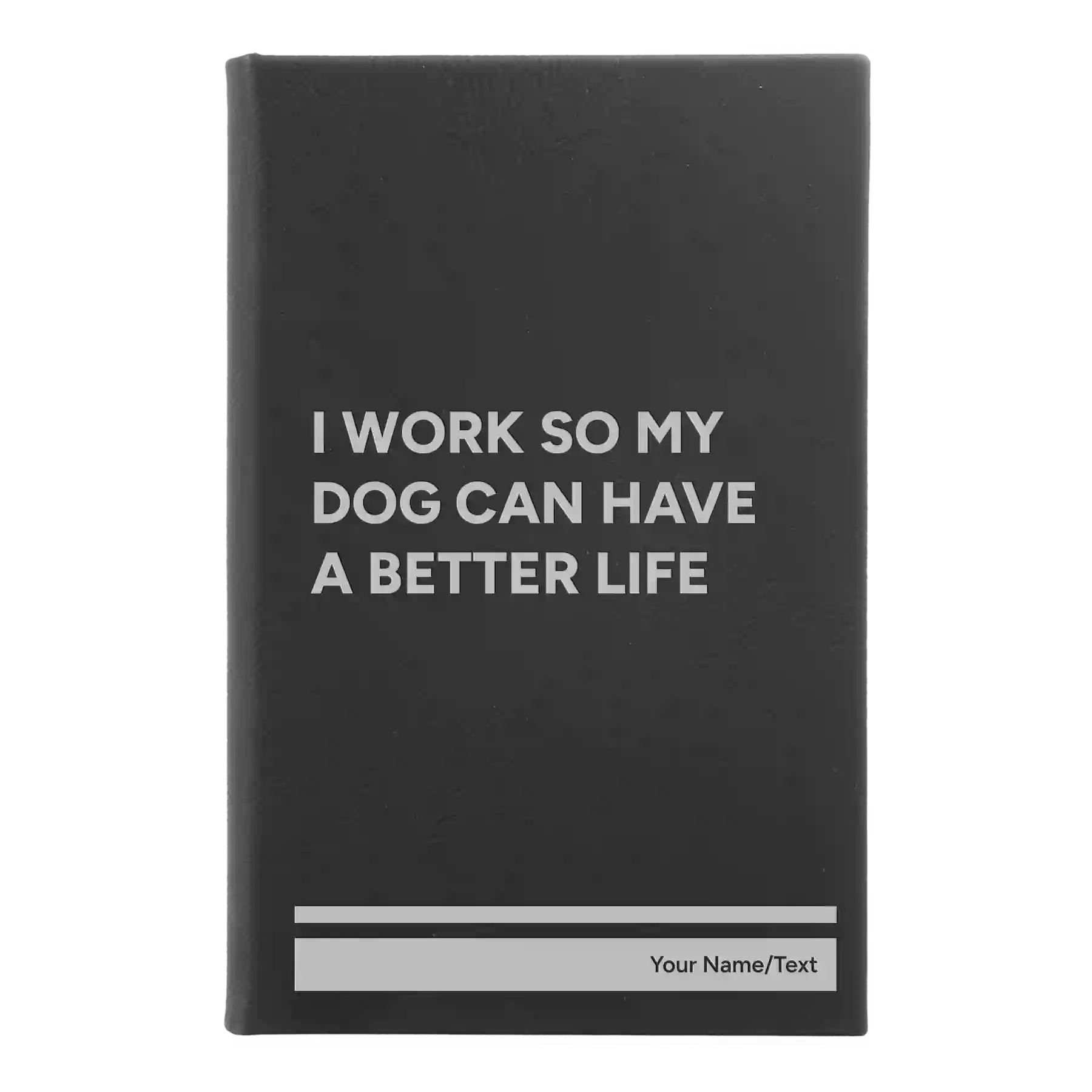 Small black/silver leatherette journal laser etched with 'My Dog' design