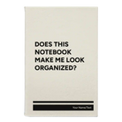 Small white leatherette journal laser etched with 'Look Organized' design